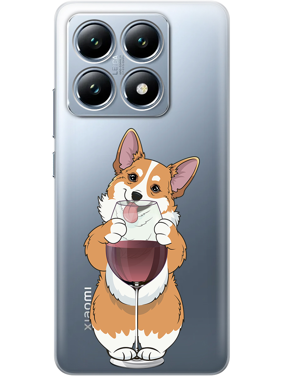 

Силиконовый чехол на Xiaomi 14T с принтом "Корги и бокал", Прозрачный;белый;бордовый, 785978471