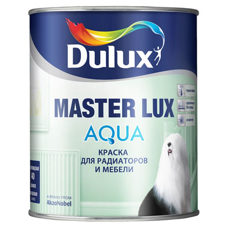 фото Краска для радиаторов и мебели, полуглянцевая 40 dulux master lux aqua