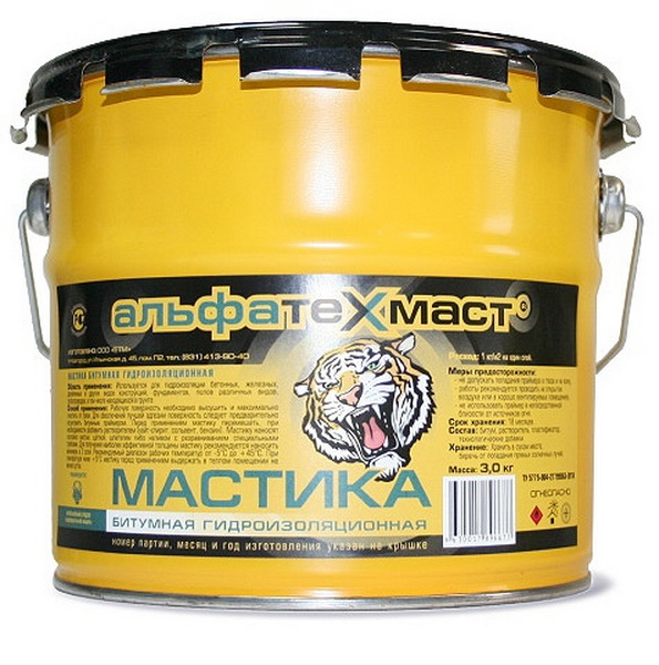

Мастика битумная гидроизоляционная АЛЬФАТЕХМАСТ 3 кг