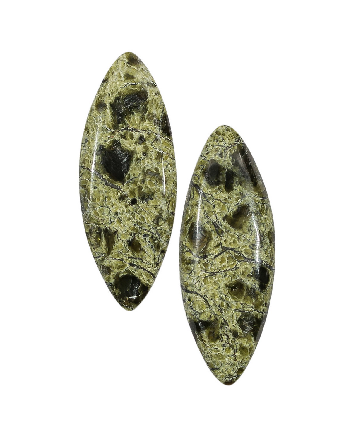 

Кабошон Kaboshon Змеевик 41х15х3 мм, 2 шт