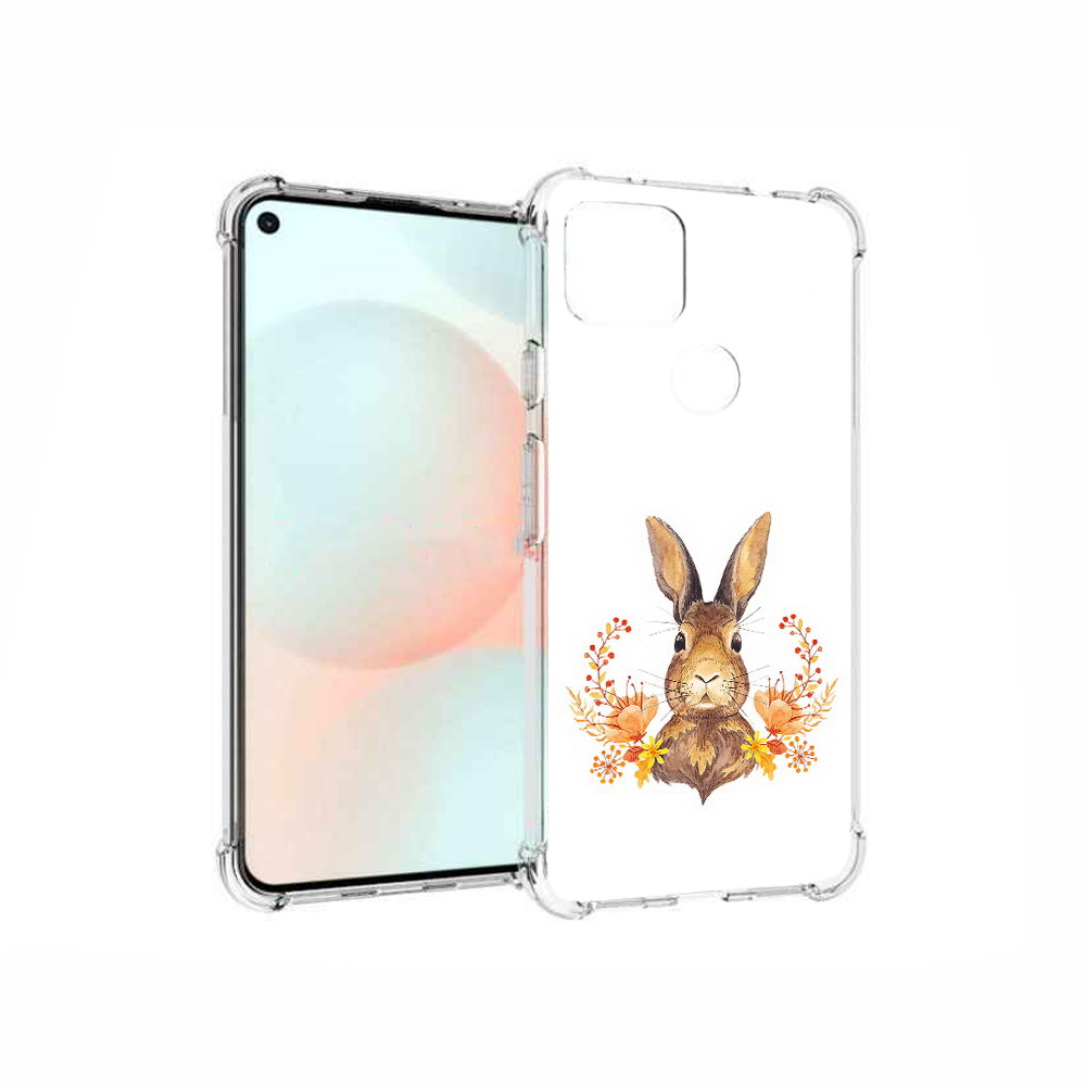 

Чехол MyPads Tocco для Google Pixel 5A зайка в цветах, Прозрачный, Tocco