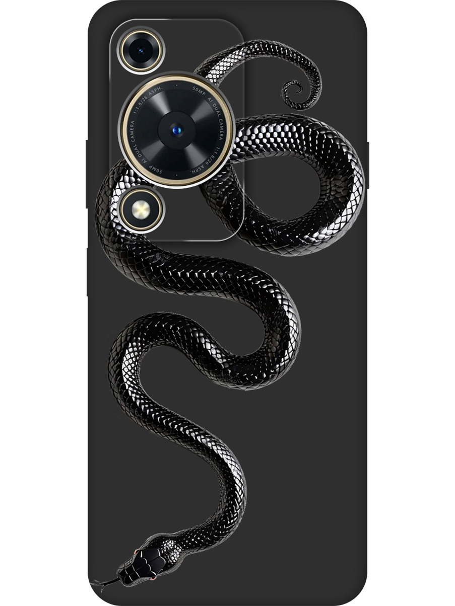 

Силиконовый чехол на Huawei nova Y72 с принтом "Черная мамба" матовый черный, 785977813