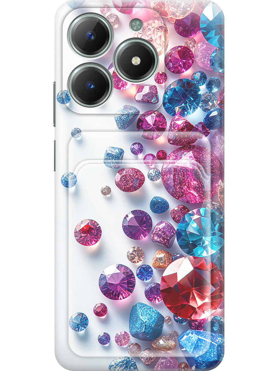 

Силиконовый чехол на Realme C61 / C63 с принтом с карманом для карты 837185, Прозрачный;розовый;синий;белый, 785979631