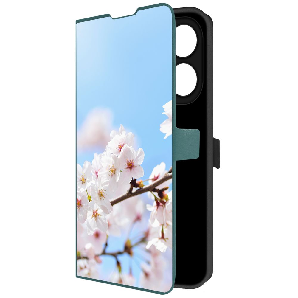 

Чехол-книжка Krutoff Eco Book для TECNO Spark 20 Pro Цветение (зелёный опал), Зеленый