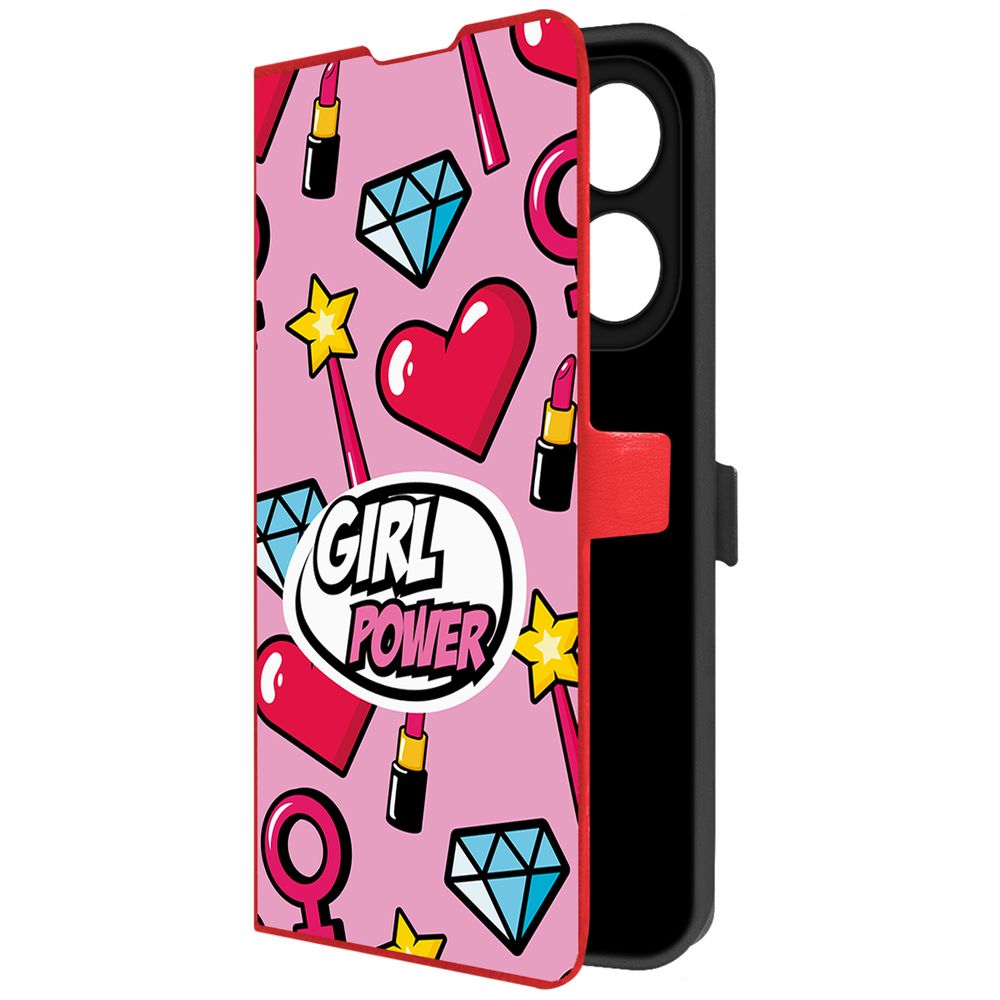 

Чехол-книжка Krutoff Eco Book для TECNO Spark 20 Pro Girl Power (красный)