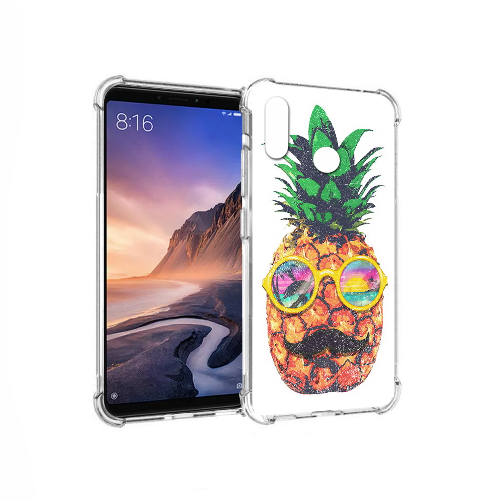 

Чехол MyPads Tocco для Xiaomi Mi Max 3 прикольный ананас с лицом (PT115366.313.556), Прозрачный, Tocco