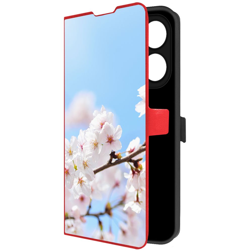 

Чехол-книжка Krutoff Eco Book для TECNO Spark 20 Pro Цветение (красный)