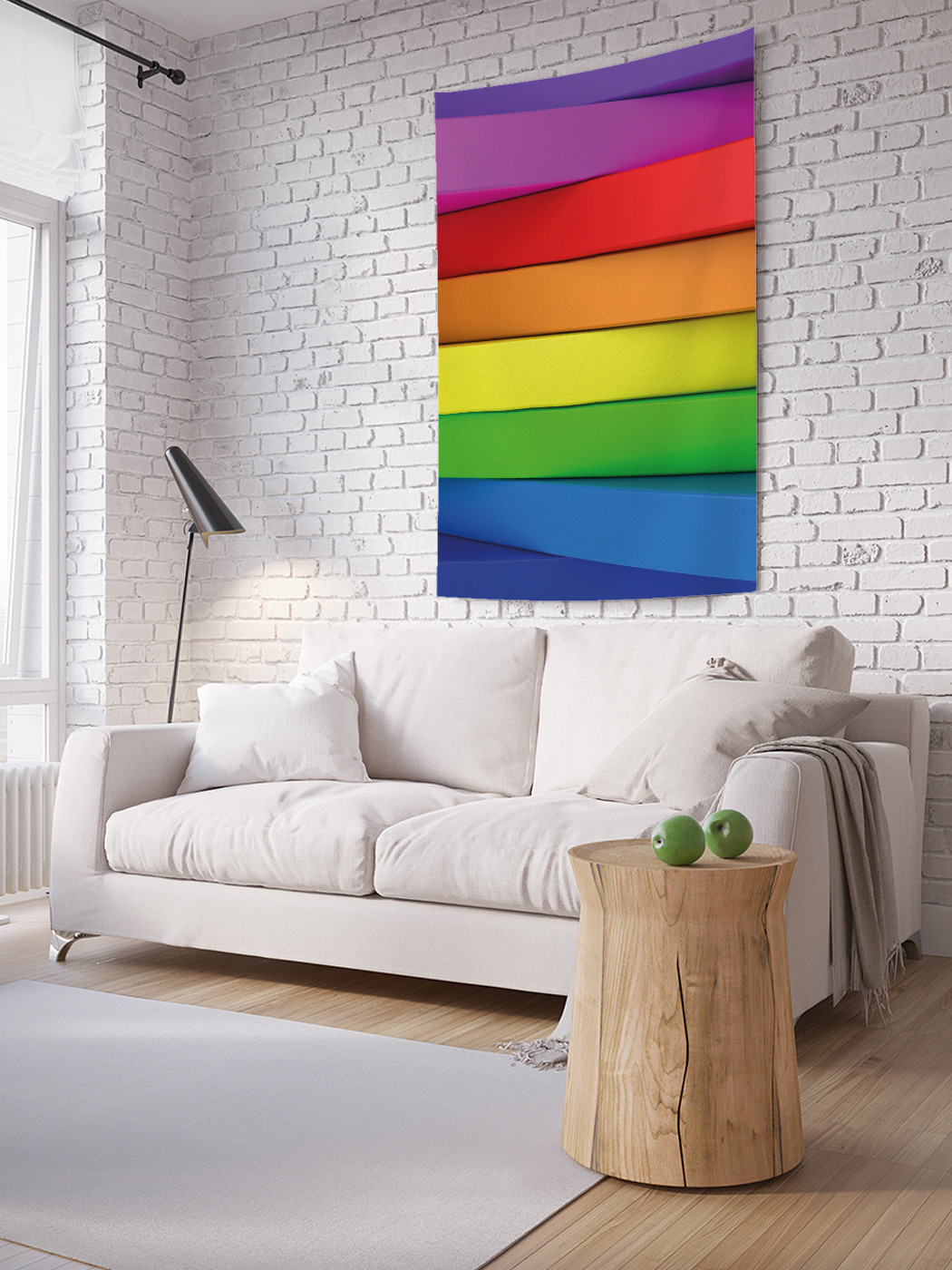 фото Вертикальное фотопанно на стену joyarty радужные бруски 100x150 см