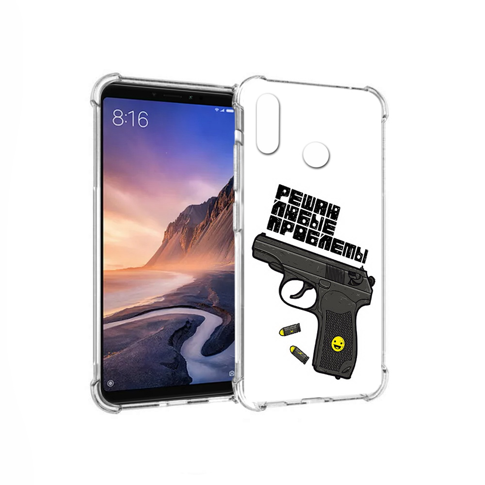 

Чехол MyPads Tocco для Xiaomi Mi Max 3 пистолет против проблем (PT115366.313.542), Прозрачный, Tocco