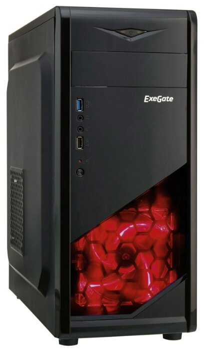 

Корпус компьютерный ExeGate 700 вт красный, black (EX281257RUS)