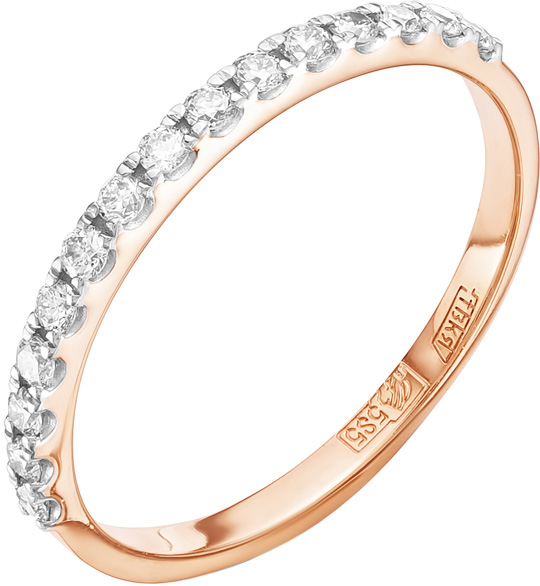 Золотые кольца Кольцо из красного золота с бриллиантом р. 17 Vesna jewelry 1554-151-00-00