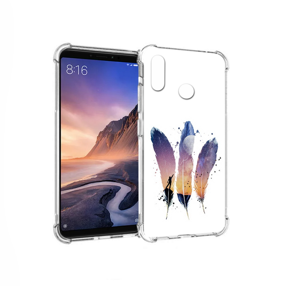 

Чехол MyPads Tocco для Xiaomi Mi Max 3 небесные перья (PT115366.313.519), Прозрачный, Tocco