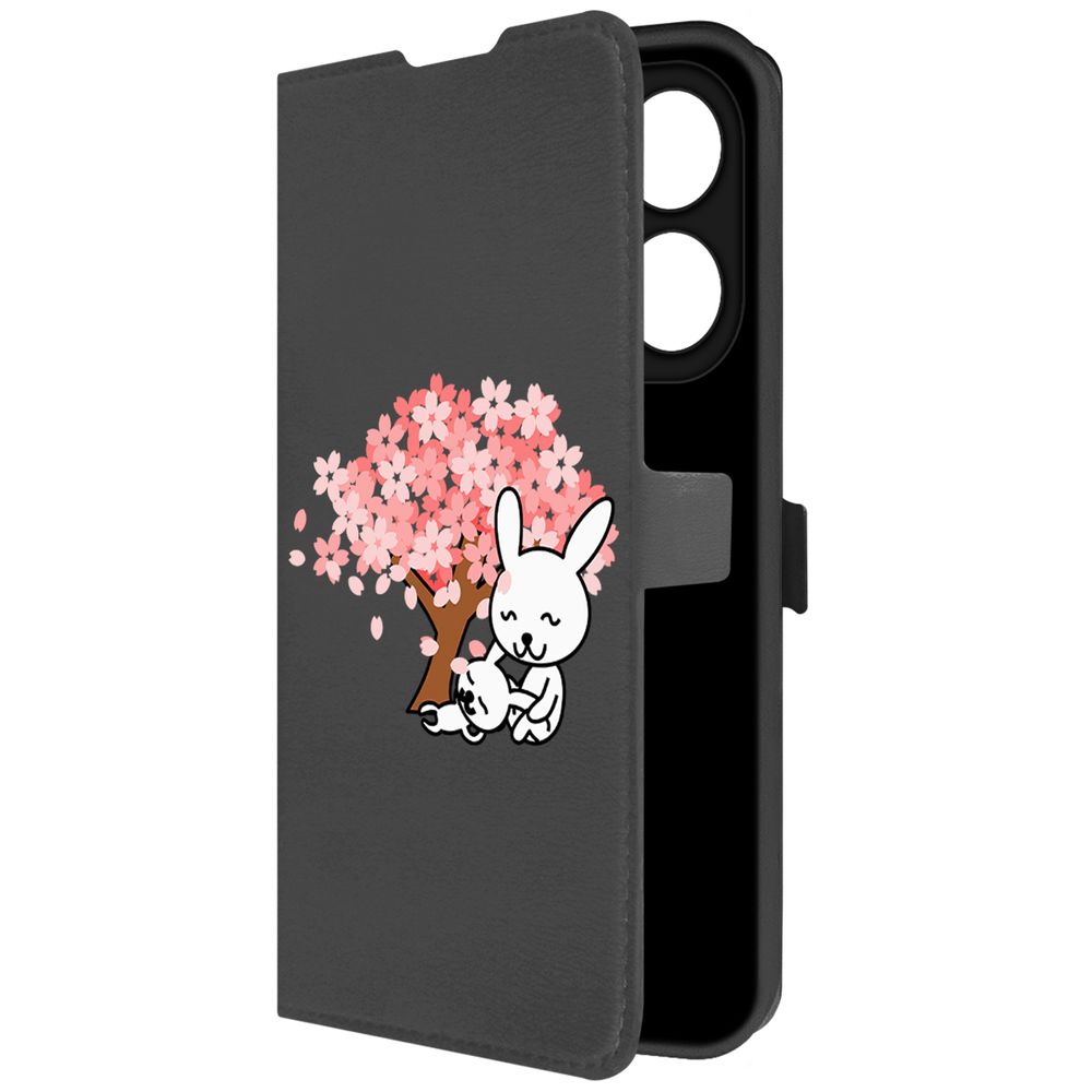 

Чехол-книжка Krutoff Eco Book для TECNO Spark 20 Pro Кролики (черный)