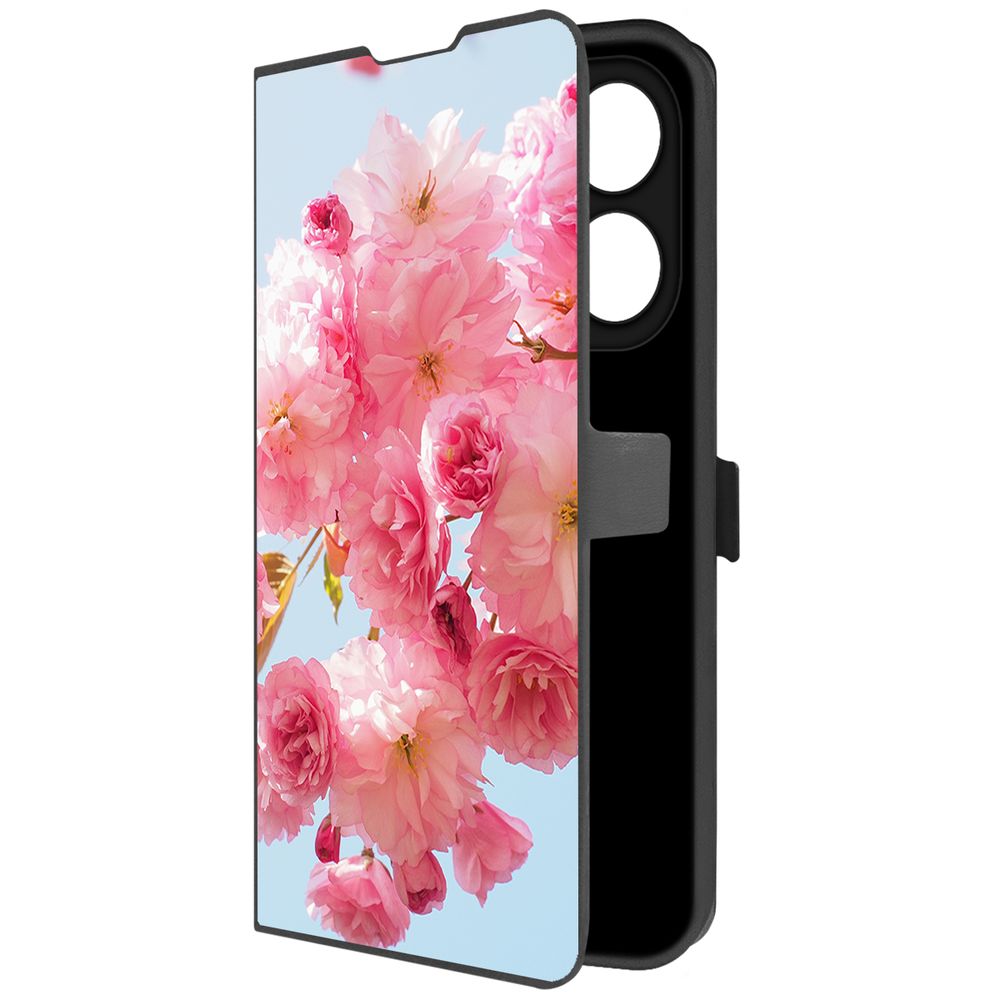 

Чехол-книжка Krutoff Eco Book для TECNO Spark 20 Pro Сакура (черный)