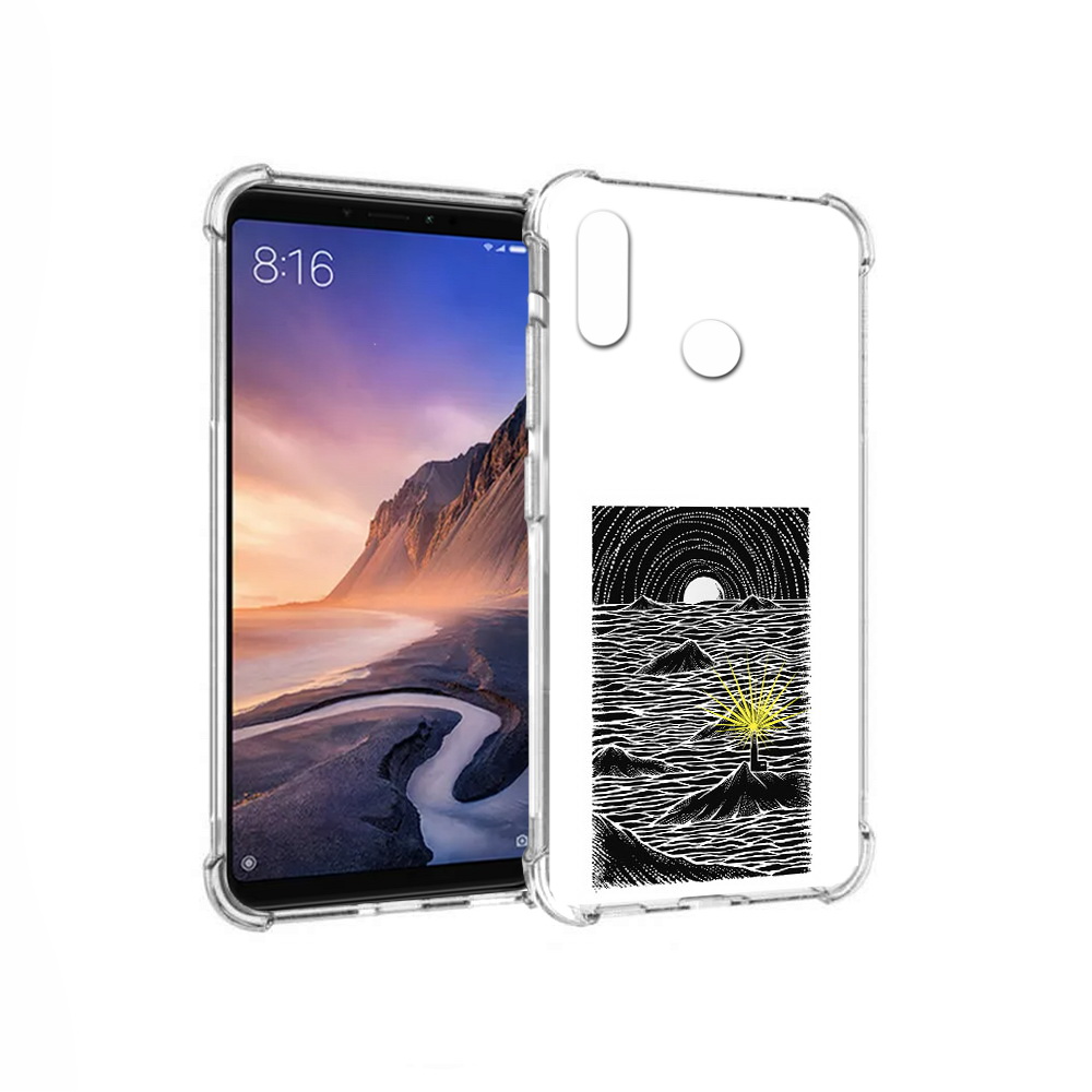 

Чехол MyPads Tocco для Xiaomi Mi Max 3 маяк в черно белом море (PT115366.313.460), Прозрачный, Tocco