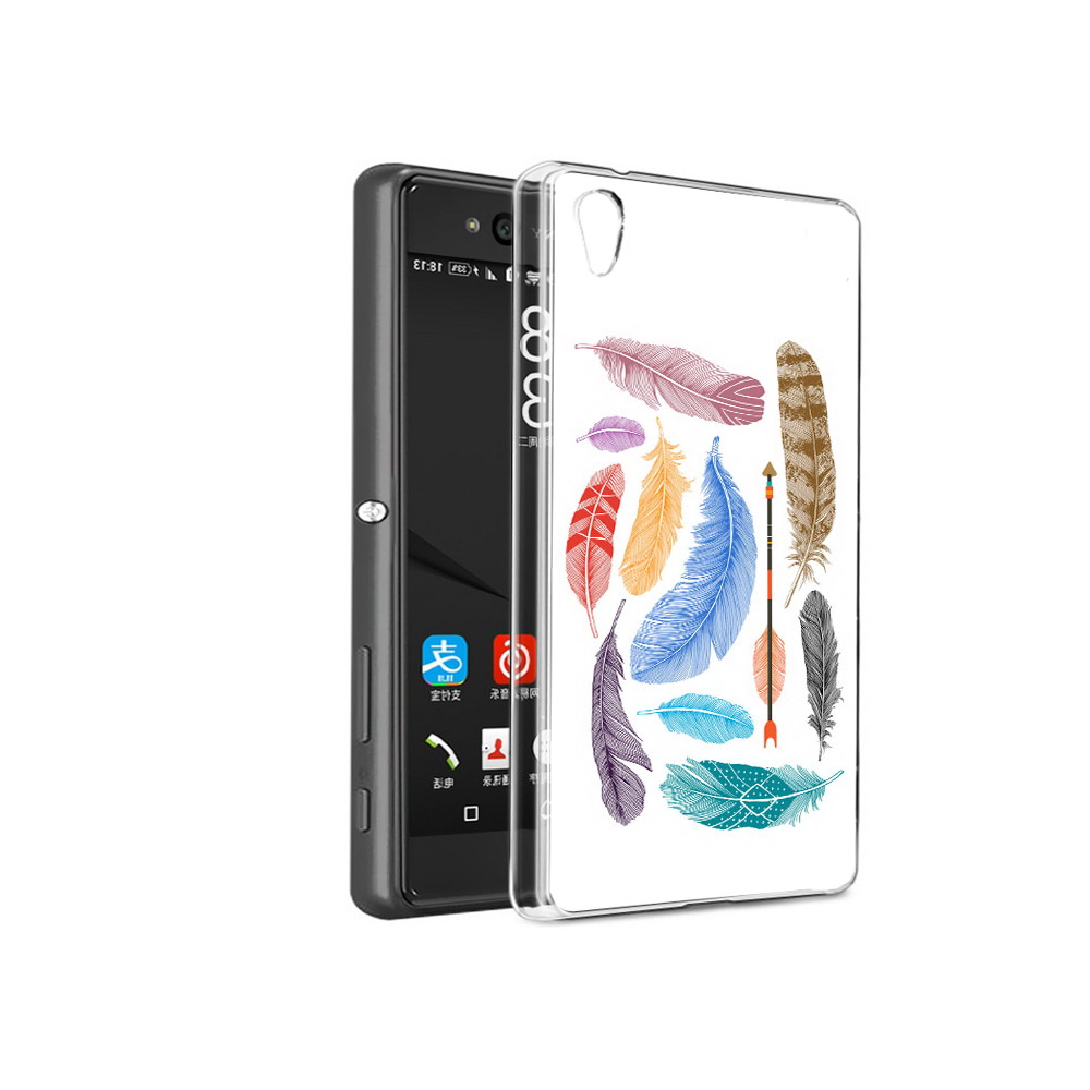 

Чехол MyPads Tocco для Sony Xperia C6 разноцветные перья (PT28839.243.572), Прозрачный, Tocco