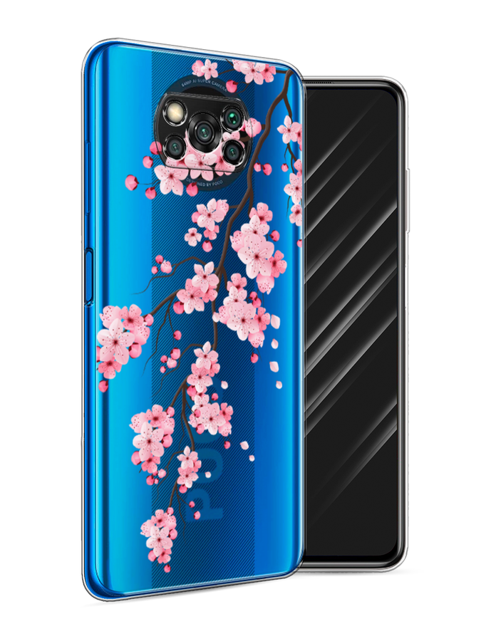 

Чехол Awog на Poco X3/X3 Pro "Розовая сакура", Разноцветный, 310650-8