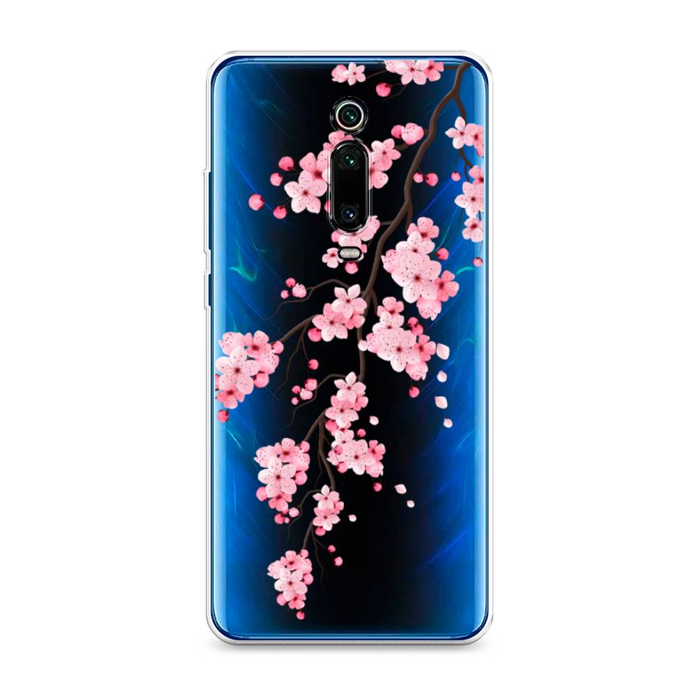 фото Силиконовый чехол "розовая сакура" на xiaomi mi 9t pro awog