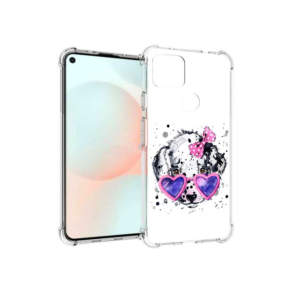 

Чехол MyPads Tocco для Google Pixel 5A долматинец в очках, Прозрачный, Tocco