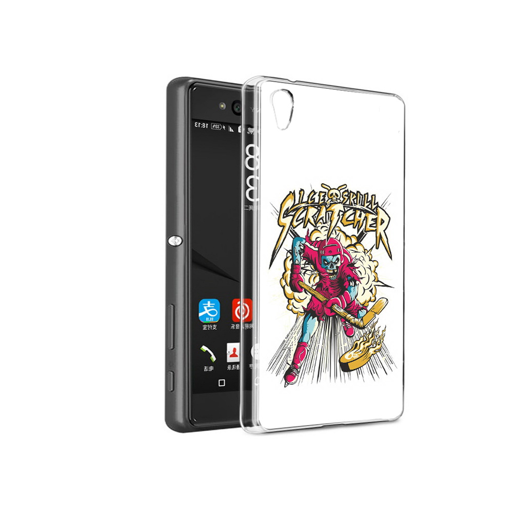

Чехол MyPads Tocco для Sony Xperia C6 нарисованный скелет хоккеист (PT28839.243.514), Прозрачный, Tocco