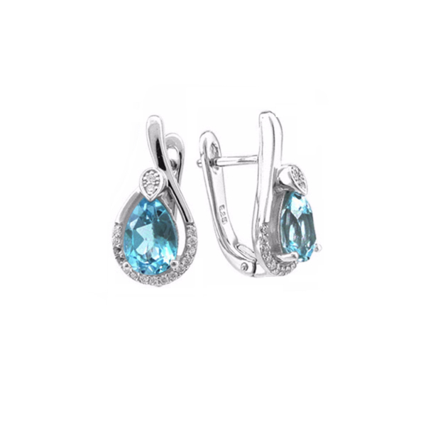 

Серьги из серебра с фианитом, топазом Balex 2405937089, 2405937089
