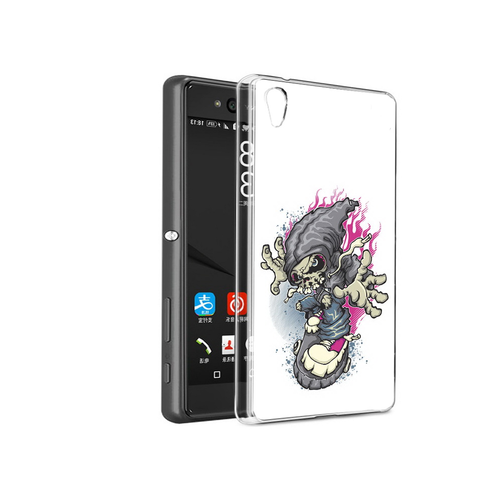 

Чехол MyPads Tocco для Sony Xperia C6 нарисованный скелет на скейт борде (PT28839.243.512), Прозрачный, Tocco