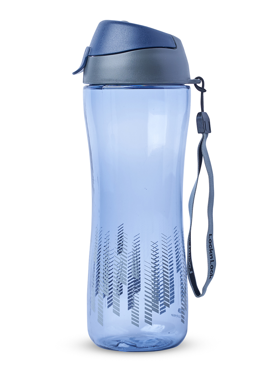 фото Бутылка для воды спортивная с крышкой дорожная, sports, 650 мл., синяя locknlock