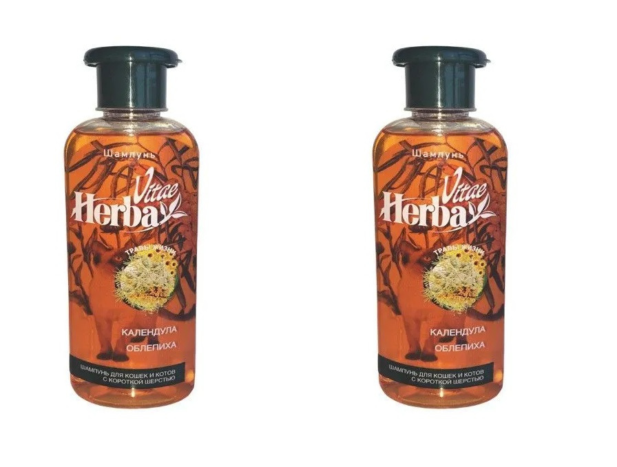 

Шампунь для кошек Herba Vitae Календула и Облепиха для короткошерстных, 2 шт по 250 мл