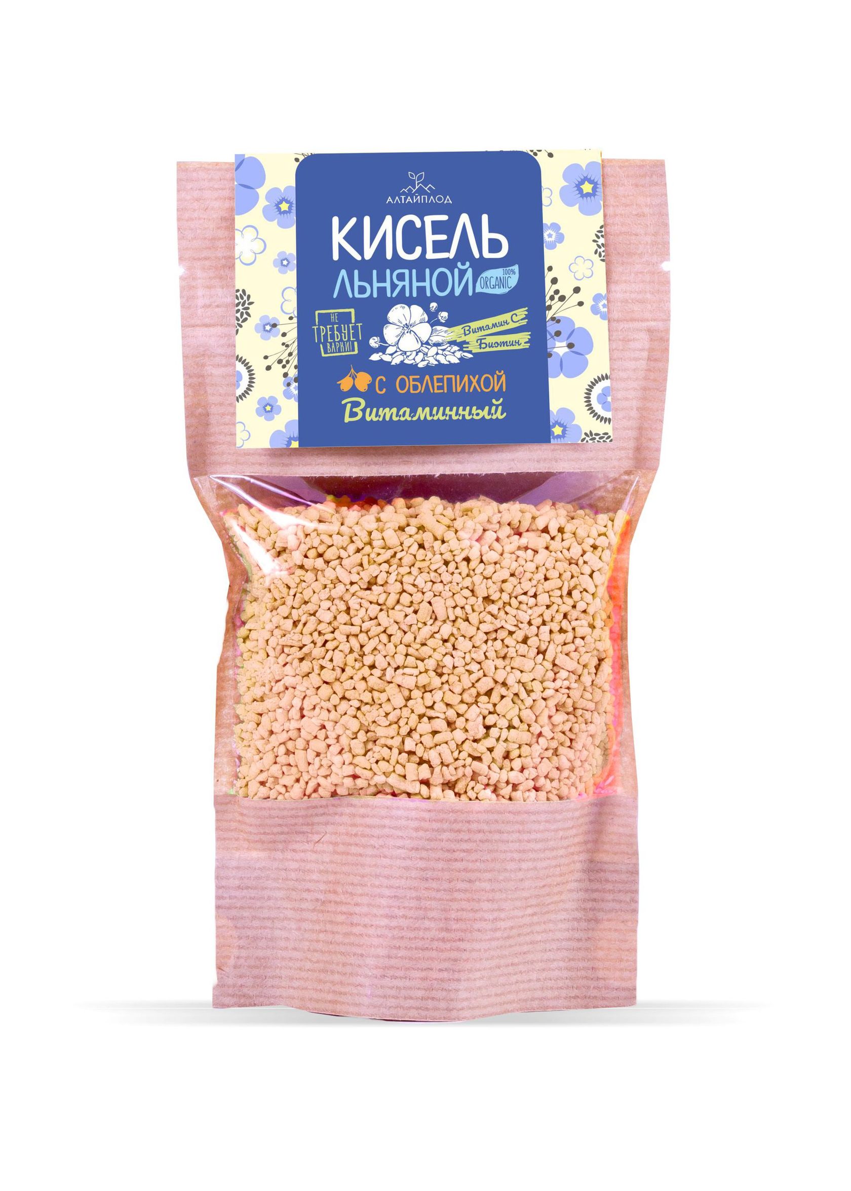 

Кисель сухой облепиховый с добавлением льняной муки. АлтайПлод. 140г дой-пак