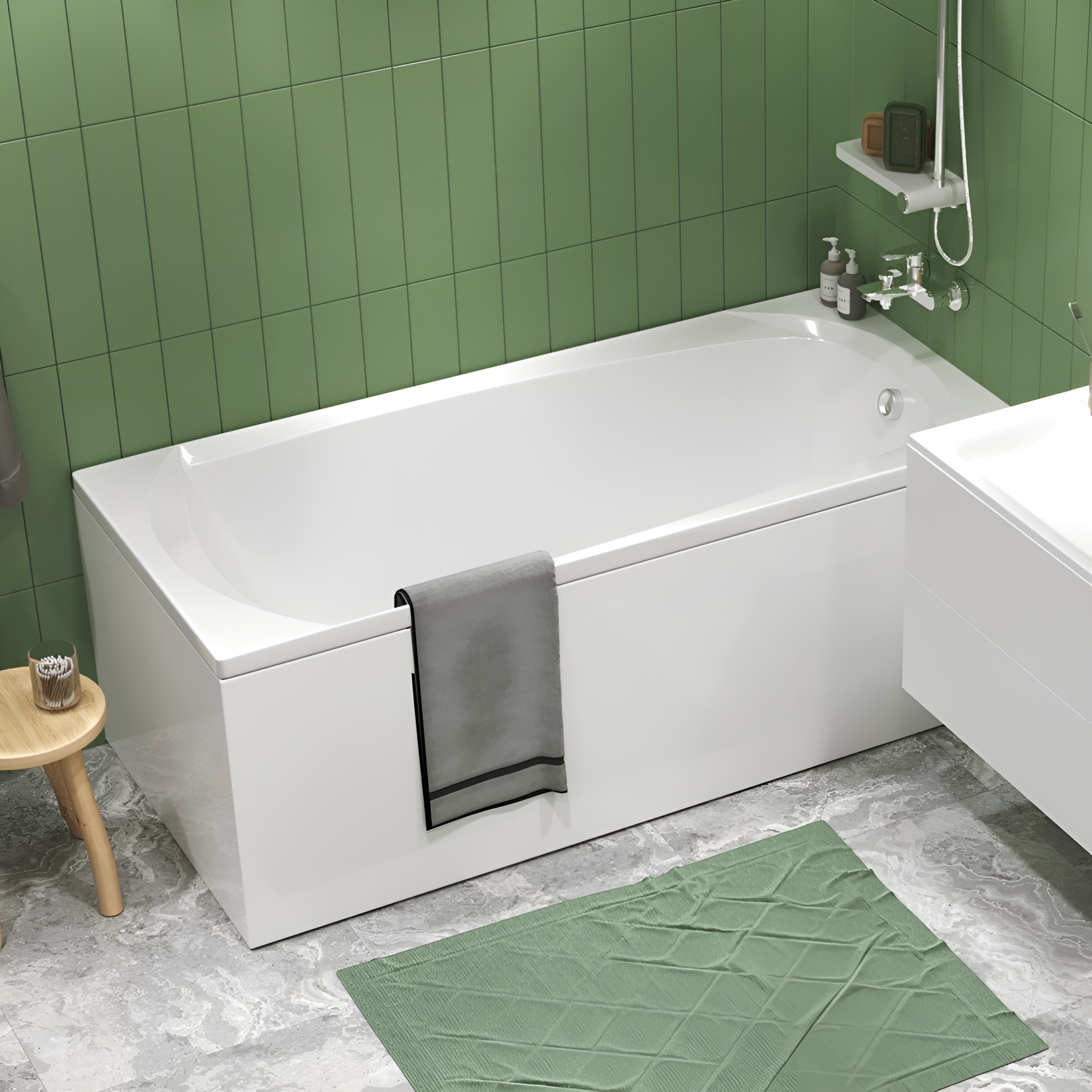 Ванна акриловая 1Marka ELEGANCE 150х70 прямоугольная белая 01эл1570 боковая панель elegance classic modern а 1marka
