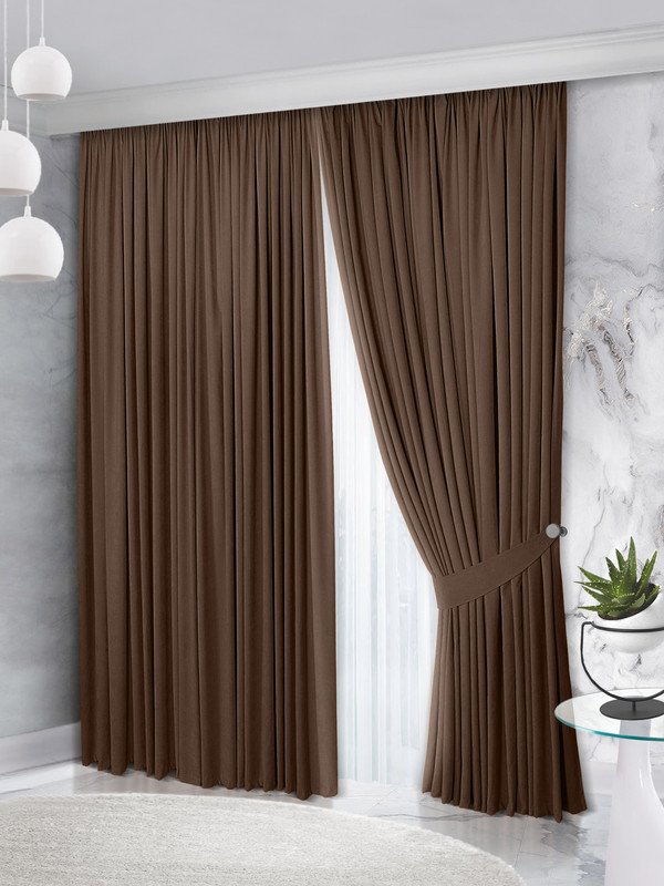 Комплект штор Raccolto Canvas 160*270 2шт. Темно-каштановый