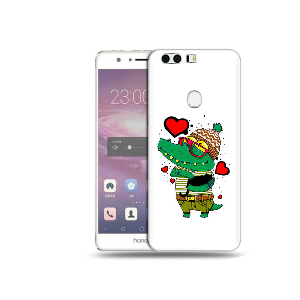 

Чехол MyPads Tocco для Honor 8 Влюбленный крокодил (PT46676.38.48), Прозрачный, Tocco