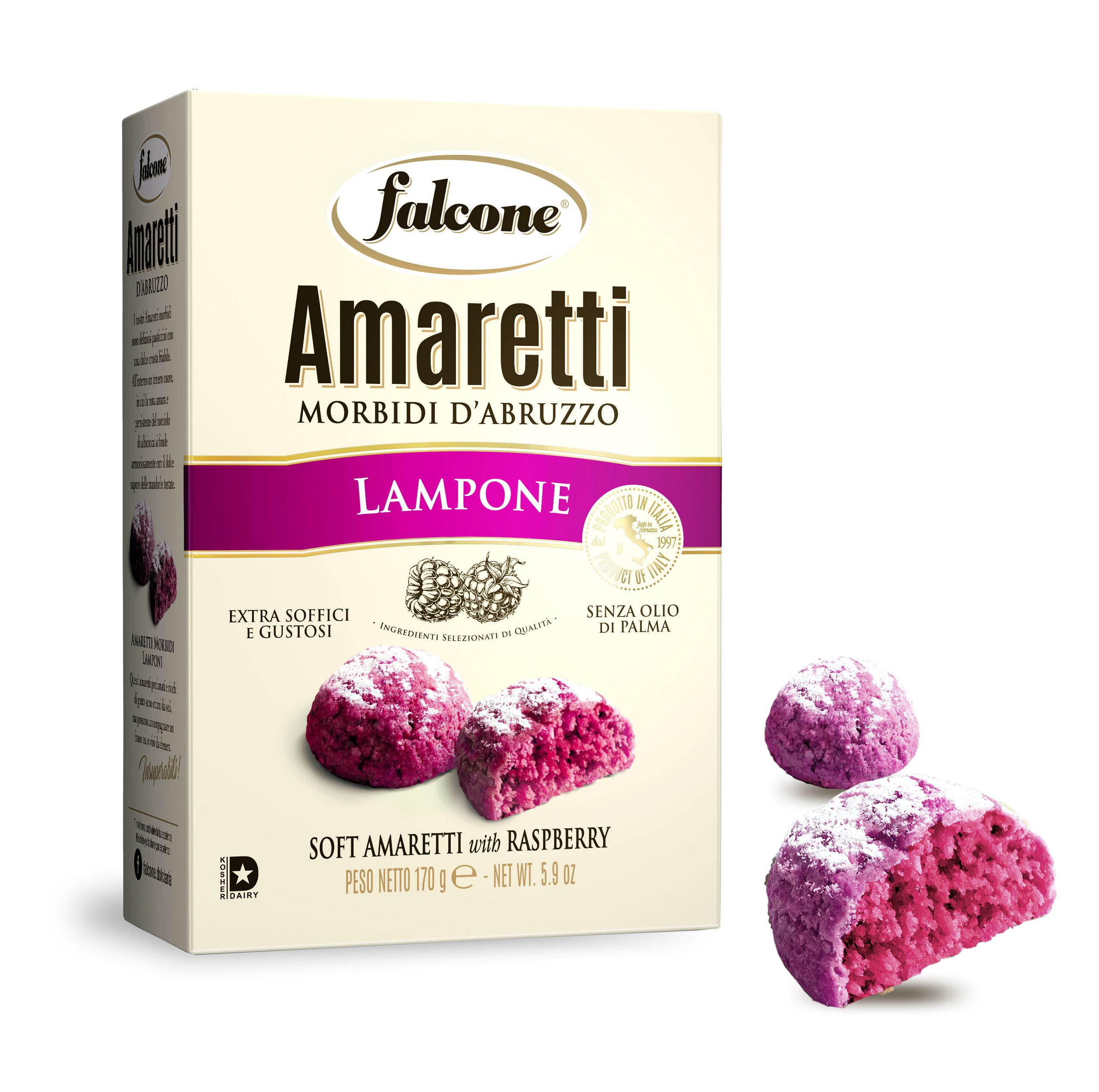 Печенье сдобное Falcone Amaretti Амаретти мягкие со вкусом малины, 170 г