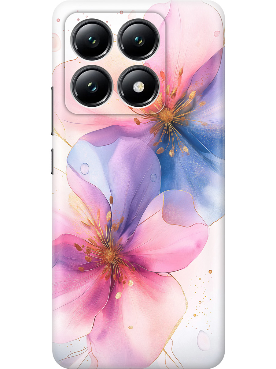 

Силиконовый чехол на Xiaomi 14T с принтом "Магические цветочки", Прозрачный;белый;розовый;синий, 785978423