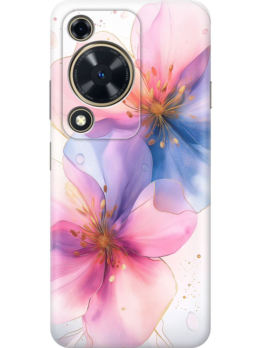

Силиконовый чехол на Huawei nova Y72 с принтом "Магические цветочки", Прозрачный;белый;розовый;синий, 785977823