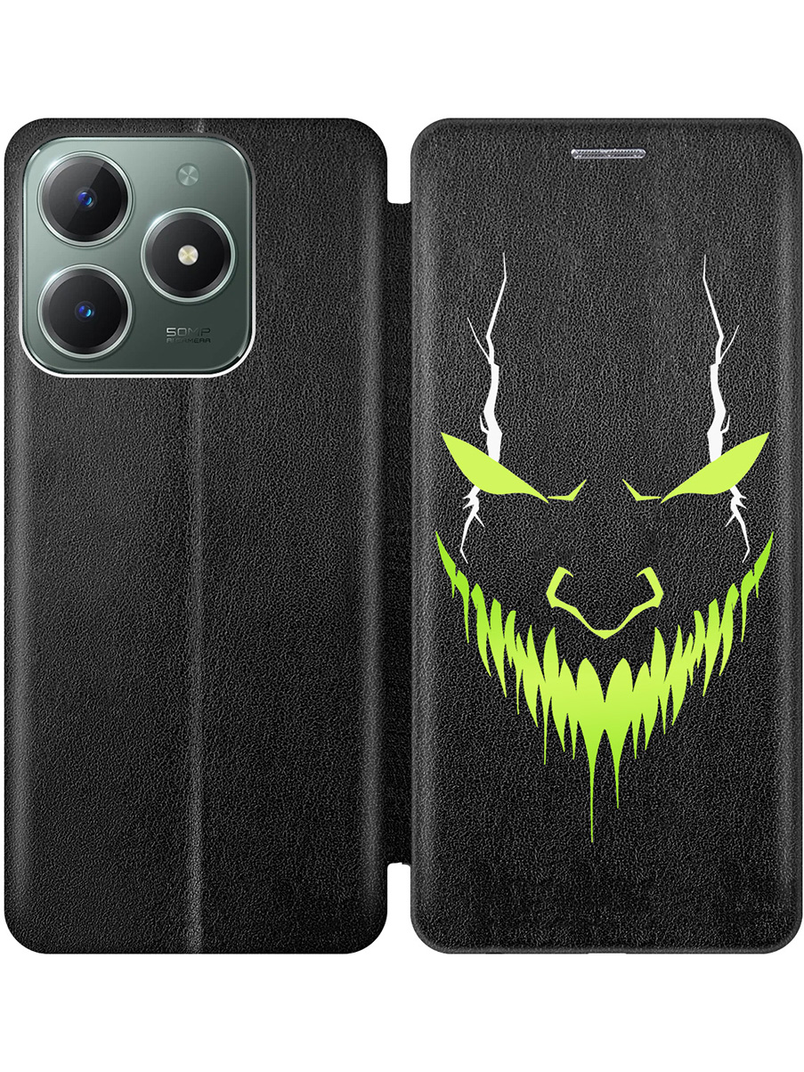 

Чехол-книжка на Realme C61 / C63 с принтом "Evil Face" черный, Черный;белый;зеленый, 785979651