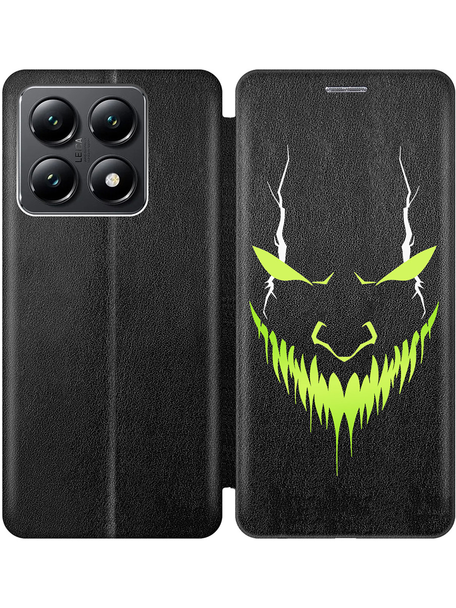 

Чехол-книжка на Xiaomi 14T с принтом "Evil Face" черный, Черный;белый;зеленый, 785978451