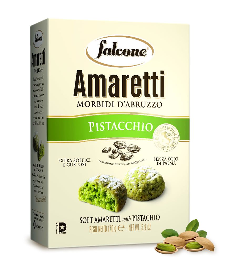 Печенье сдобное Falcone Amaretti Амаретти мягкие с фисташками, 170 г