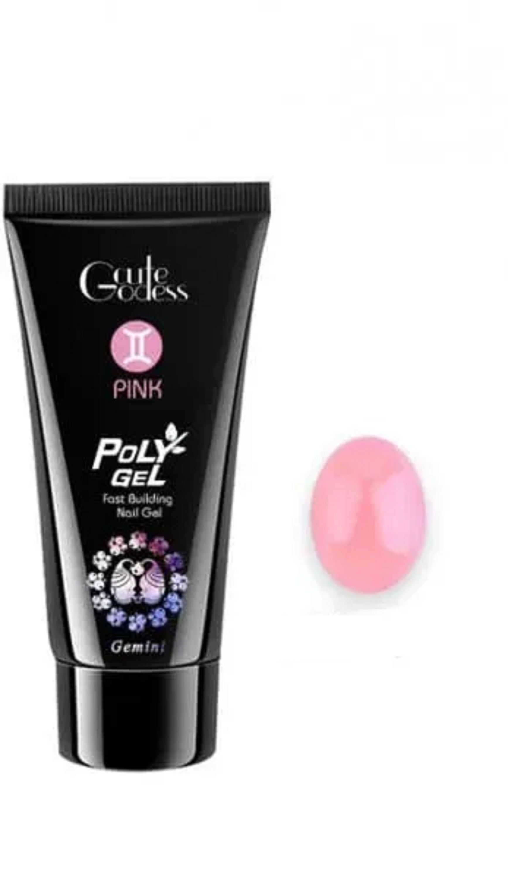 Акригель (полигель) Gcute Godess Pink для моделирования ногтей №9 Pink 30 мл косметичка на молнии бледно розовый