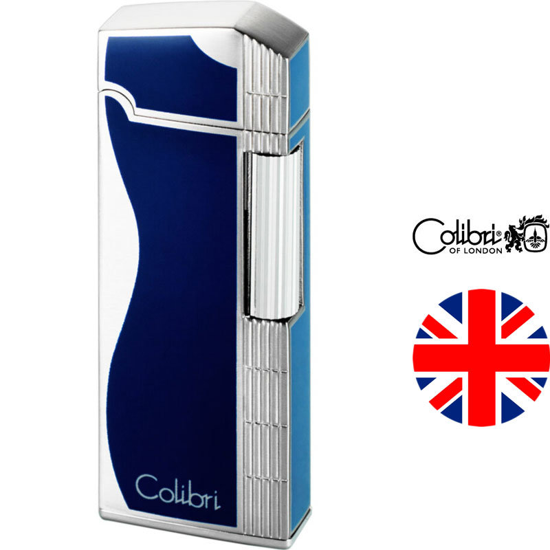 фото Газовая зажигалка colibri jazz blue & silver