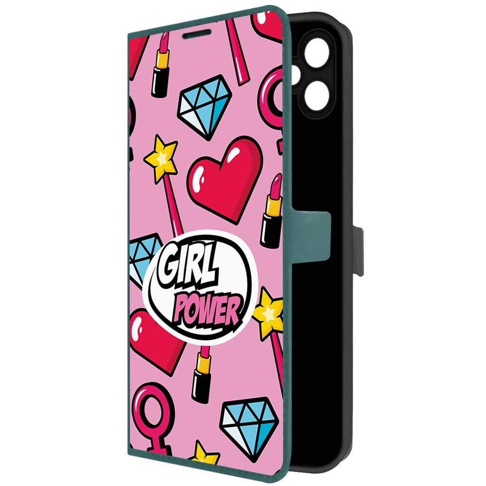 

Чехол-книжка Krutoff Eco Book для Samsung Galaxy A05 Girl Power (зелёный опал), Зеленый
