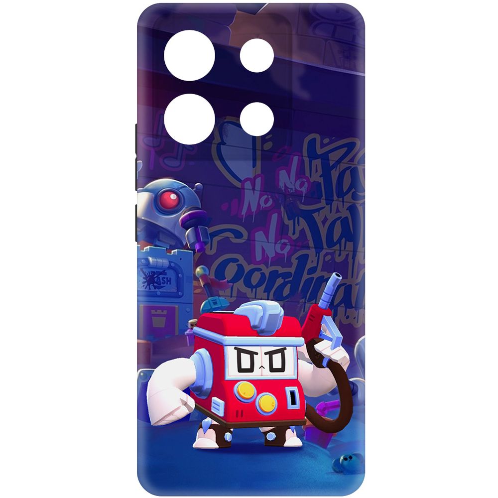 

Чехол-накладка Krutoff Soft Case Brawl Stars - V8-БИТ для Poco X6 черный