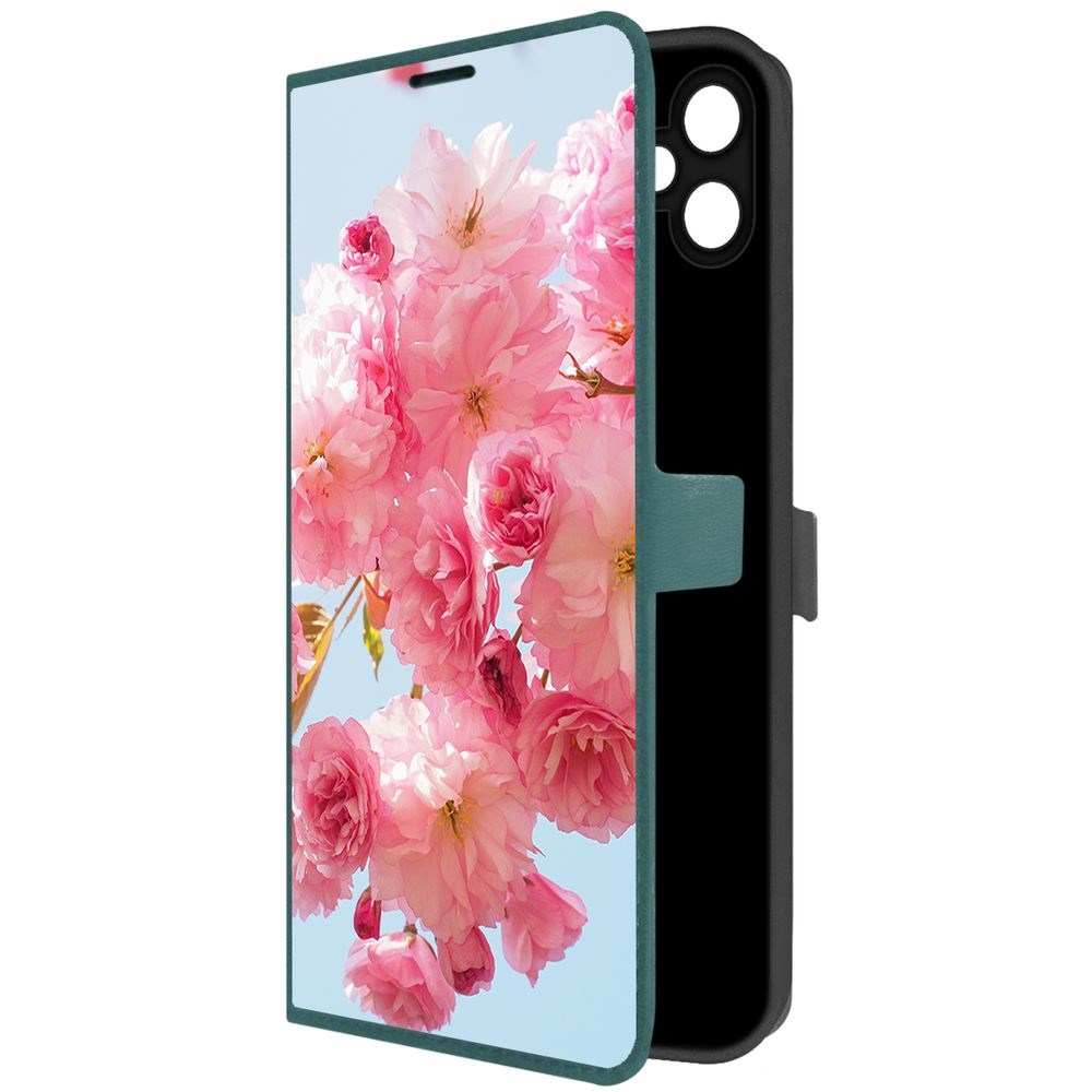 

Чехол-книжка Krutoff Eco Book для Samsung Galaxy A05 Сакура (зелёный опал), Зеленый