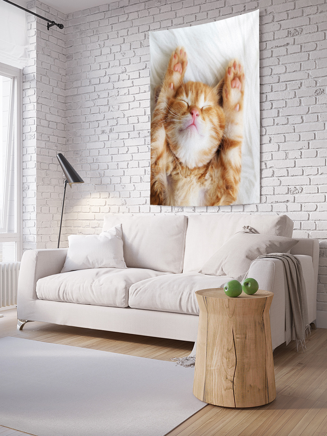Вертикальное фотопанно на стену JoyArty Сонный котенок 100x150 см