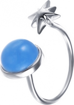 Кольцо из серебра с халцедоном р. 16,5 Джей Ви C5165R_KO_CH_001_WG