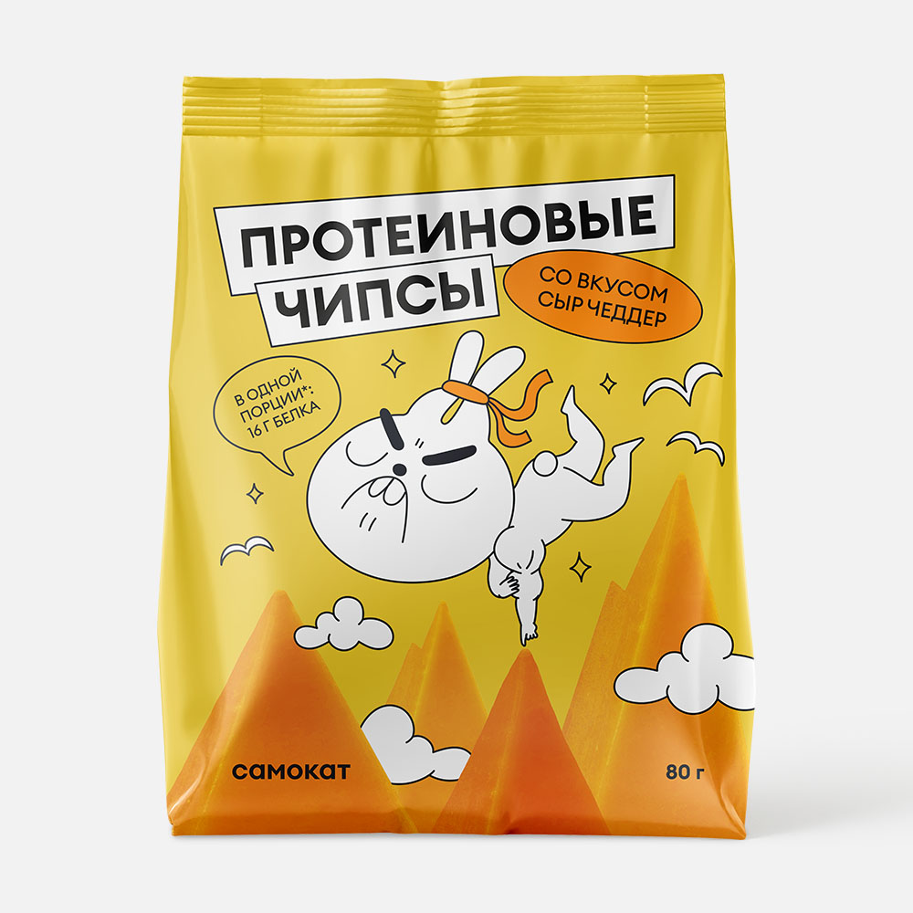 

Протеиновые чипсы Самокат, сыр чеддер, 80 г