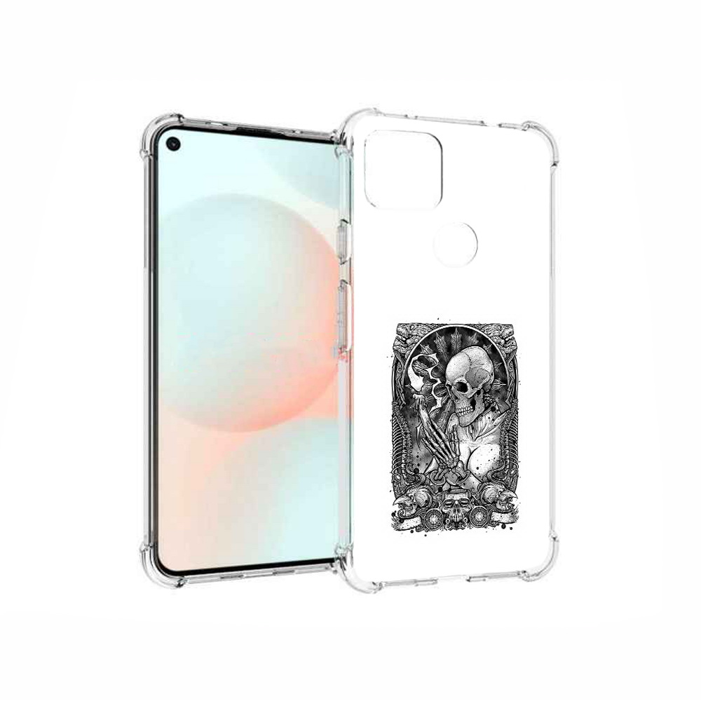

Чехол MyPads Tocco для Google Pixel 5A девушка скелет, Прозрачный, Tocco