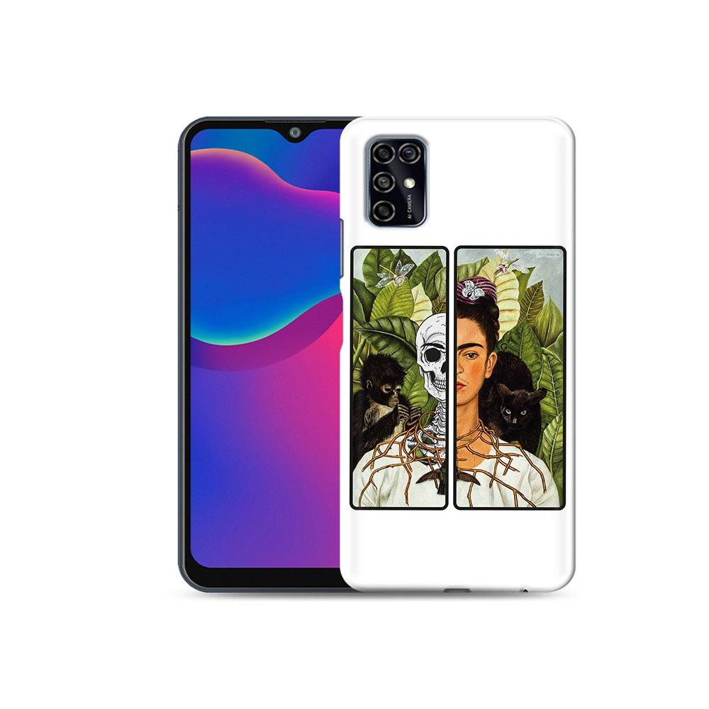 Чехол MyPads Tocco для ZTE Blade V2020 Smart сдвоенная картинка девушка скелет