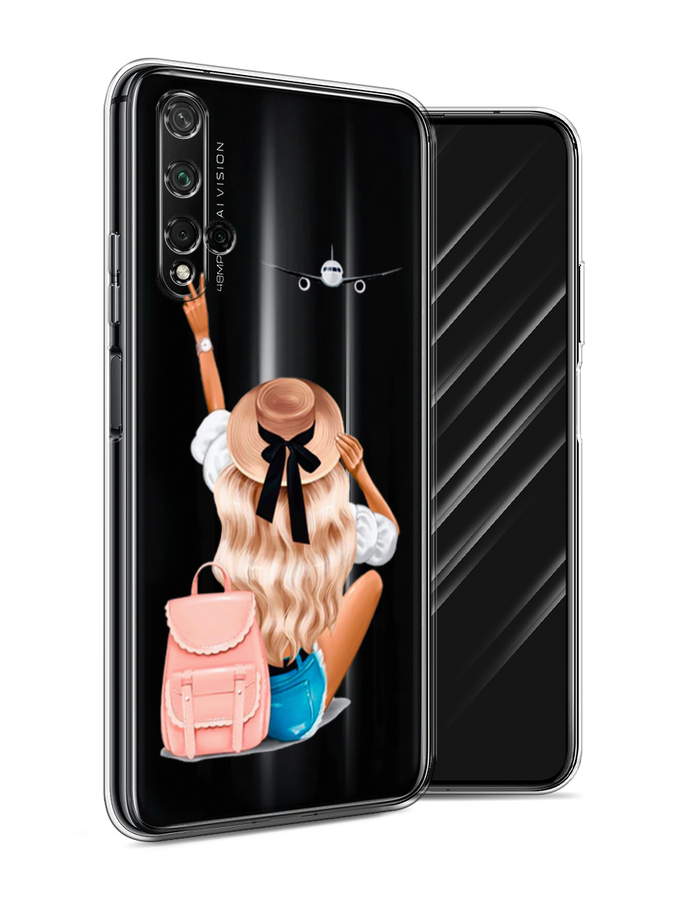

Чехол Awog на Honor 20 "Автостопом самолетом", Бежевый;розовый;голубой, 69550-7