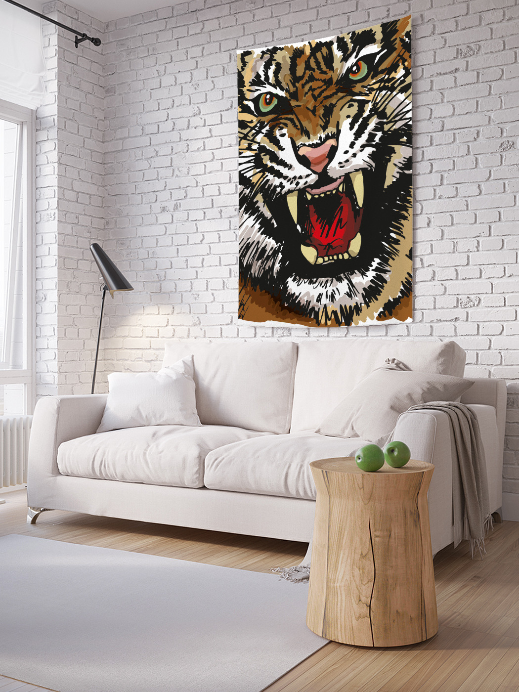 

Вертикальное фотопанно на стену JoyArty Тигриные клыки 100x150 см, Тигриные клыки